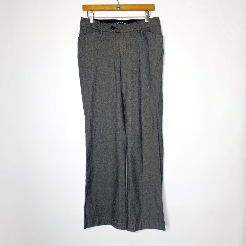 Eddie Bauer Women sz 2 Adjust Waist Pants Trousers Gray Work/Office 15x40”